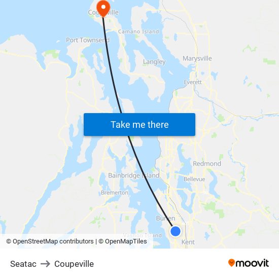 Seatac to Coupeville map