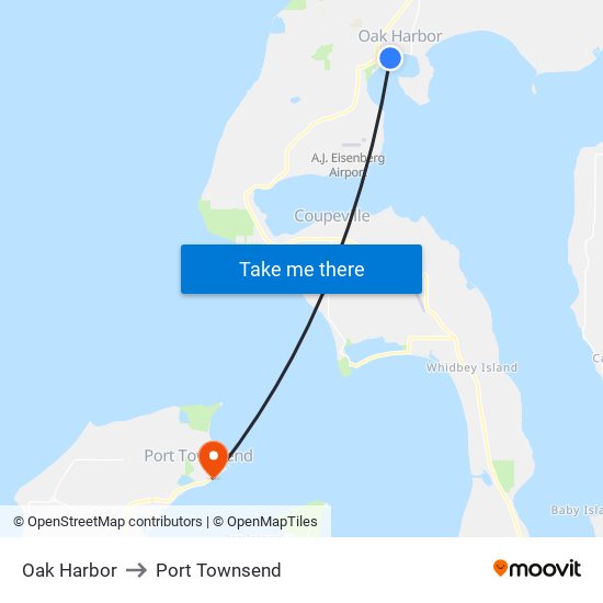 Oak Harbor to Port Townsend map