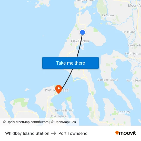 Whidbey Island Station to Port Townsend map