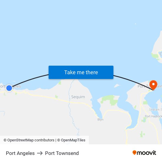 Port Angeles to Port Townsend map