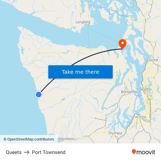 Queets to Port Townsend map