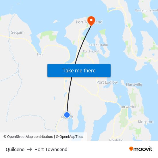 Quilcene to Port Townsend map