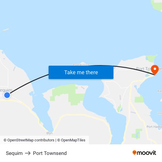 Sequim to Port Townsend map