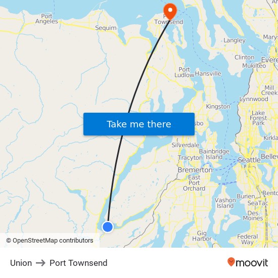 Union to Port Townsend map