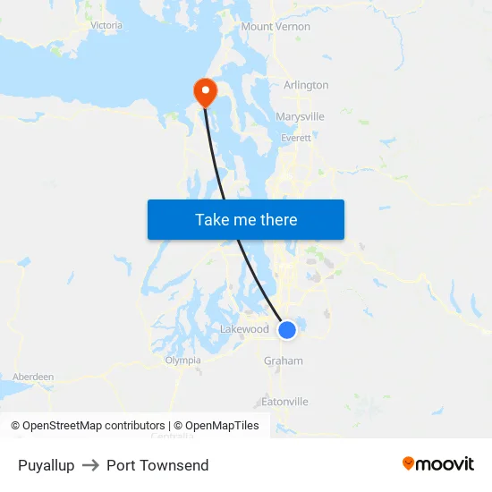 Puyallup to Port Townsend map