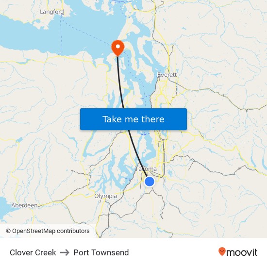 Clover Creek to Port Townsend map