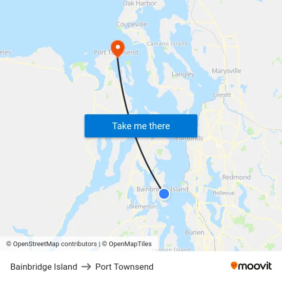 Bainbridge Island to Port Townsend map