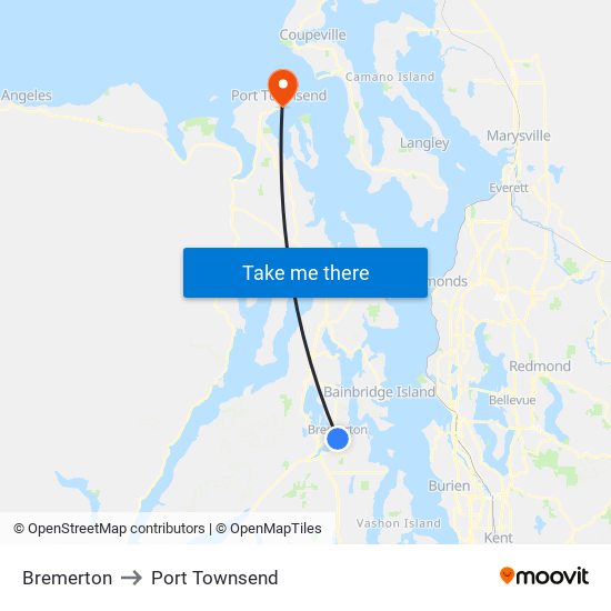 Bremerton to Port Townsend map