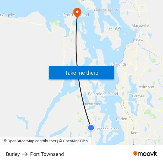 Burley to Port Townsend map