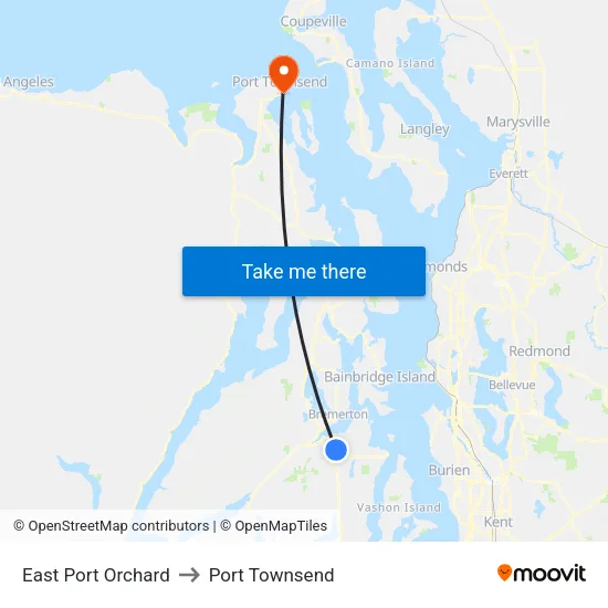 East Port Orchard to Port Townsend map