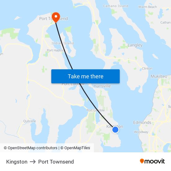 Kingston to Port Townsend map