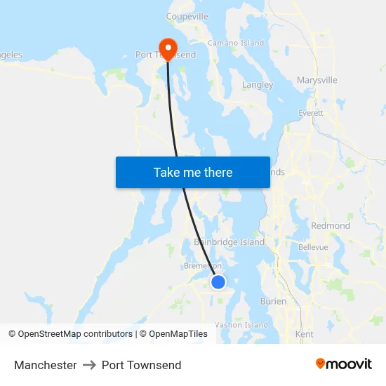 Manchester to Port Townsend map