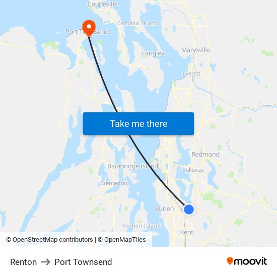Renton to Port Townsend map