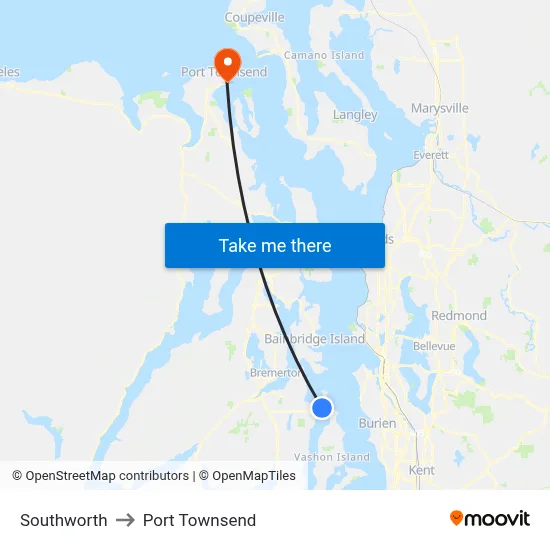 Southworth to Port Townsend map