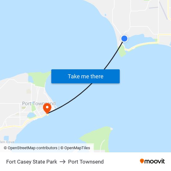 Fort Casey State Park to Port Townsend map