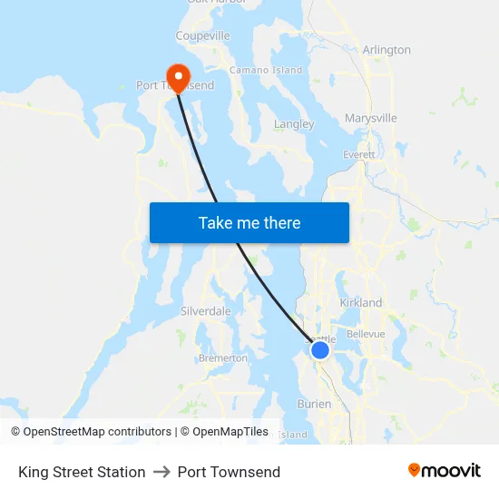 King Street Station to Port Townsend map
