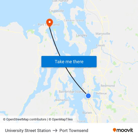 University Street Station to Port Townsend map