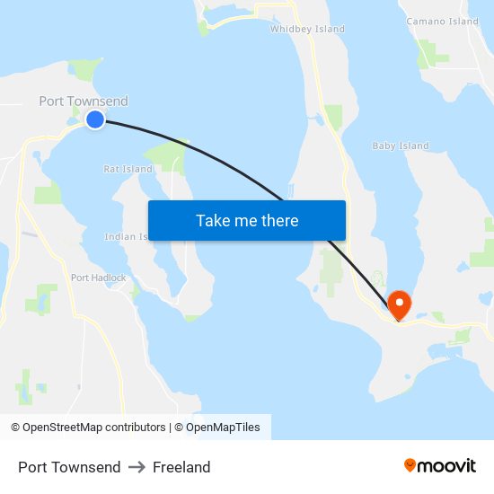 Port Townsend to Freeland map