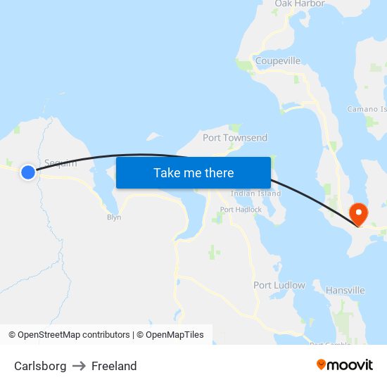 Carlsborg to Freeland map