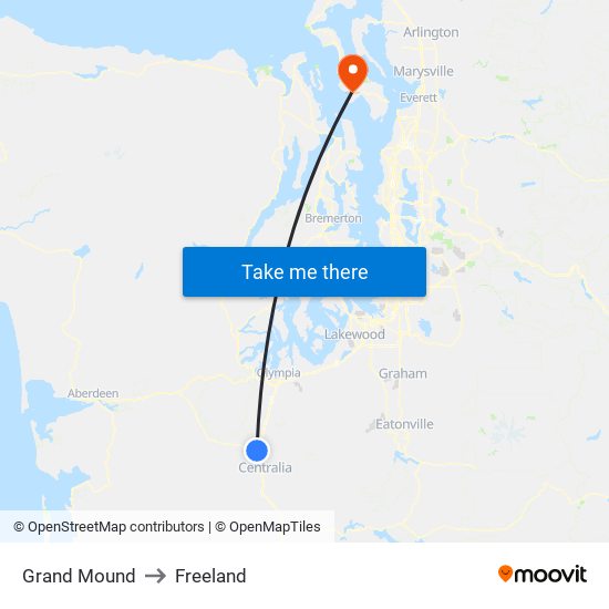 Grand Mound to Freeland map