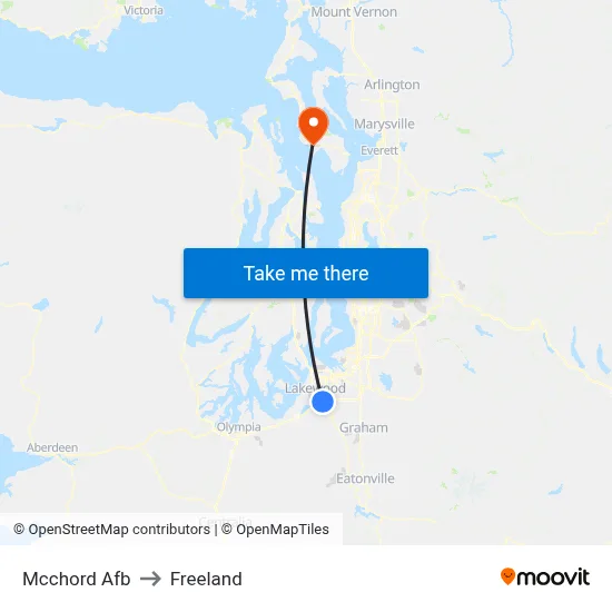 Mcchord Afb to Freeland map