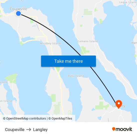 Coupeville to Langley map
