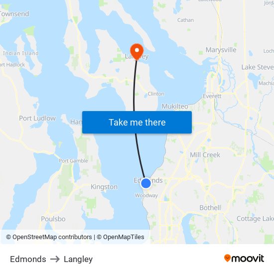 Edmonds to Langley map