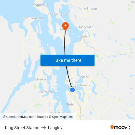 King Street Station to Langley map