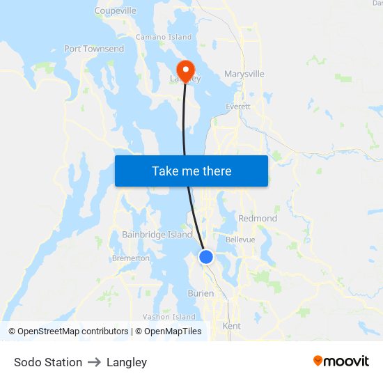 Sodo Station to Langley map