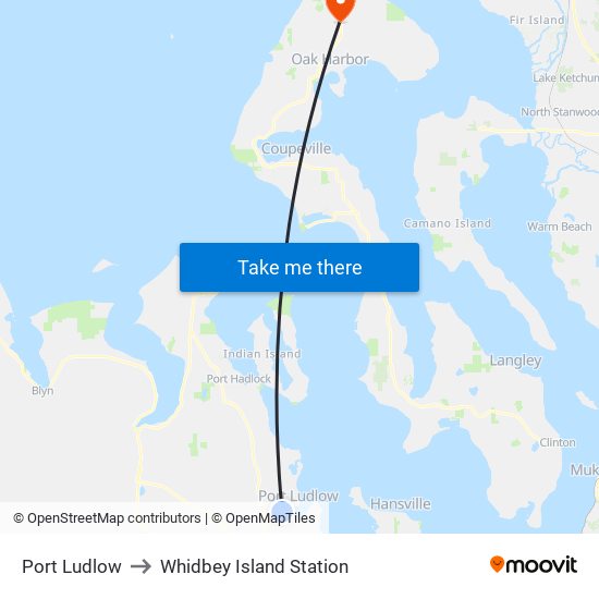 Port Ludlow to Whidbey Island Station map