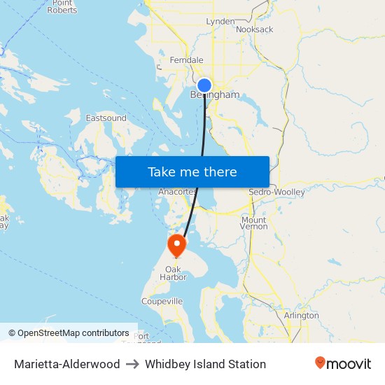 Marietta-Alderwood to Whidbey Island Station map