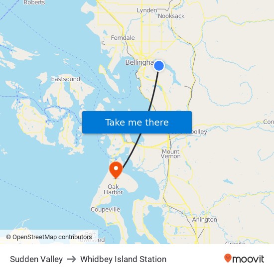 Sudden Valley to Whidbey Island Station map