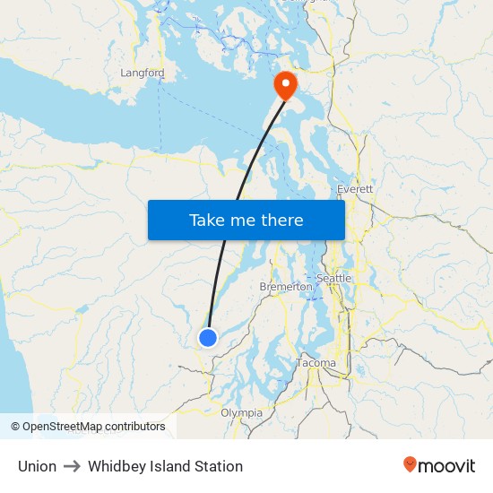 Union to Whidbey Island Station map