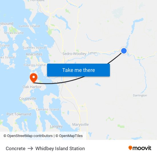 Concrete to Whidbey Island Station map