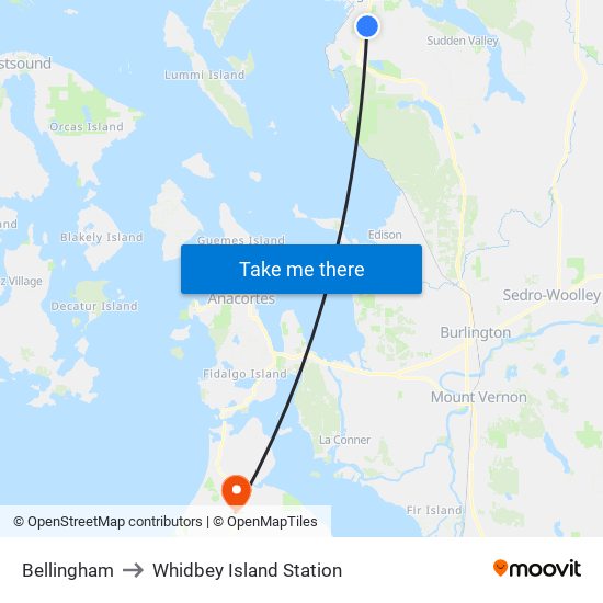 Bellingham to Whidbey Island Station map