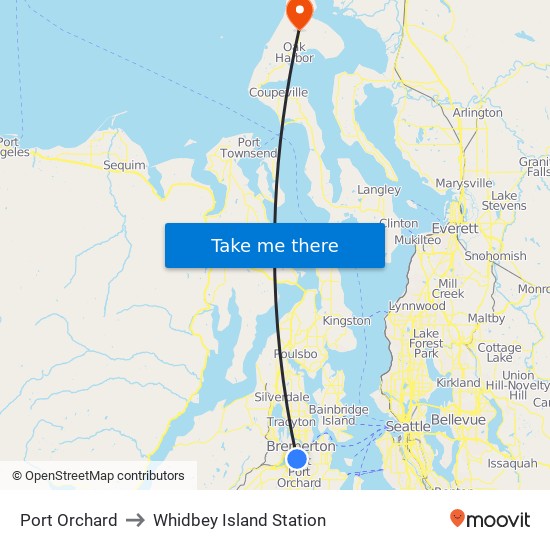 Port Orchard to Whidbey Island Station map