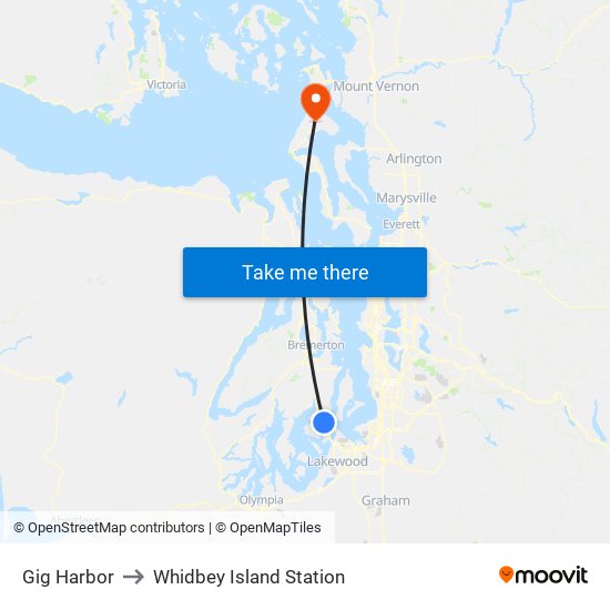 Gig Harbor to Whidbey Island Station map