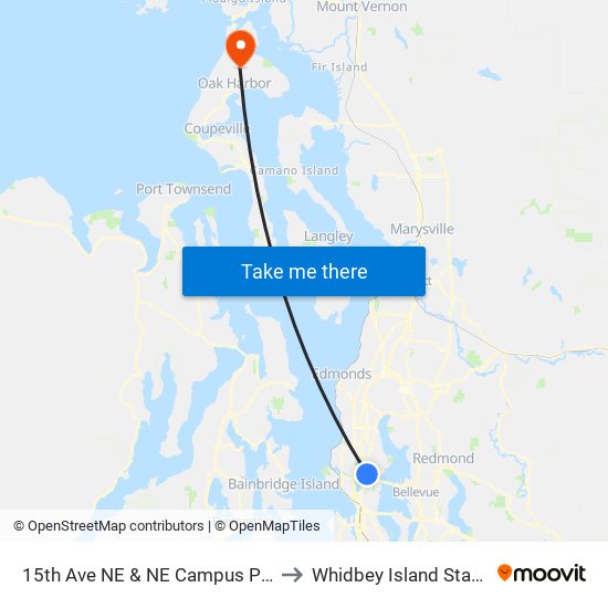 15th Ave NE & NE Campus Pkwy to Whidbey Island Station map