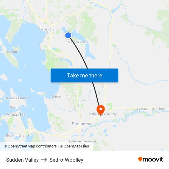 Sudden Valley to Sedro-Woolley map