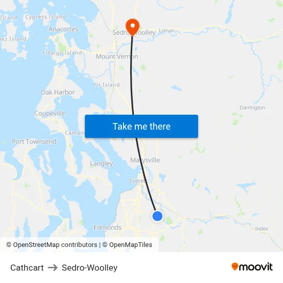 Cathcart to Sedro-Woolley map
