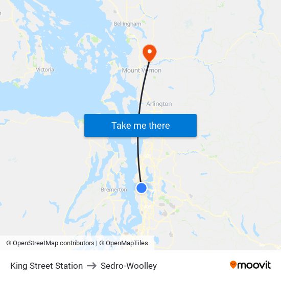 King Street Station to Sedro-Woolley map