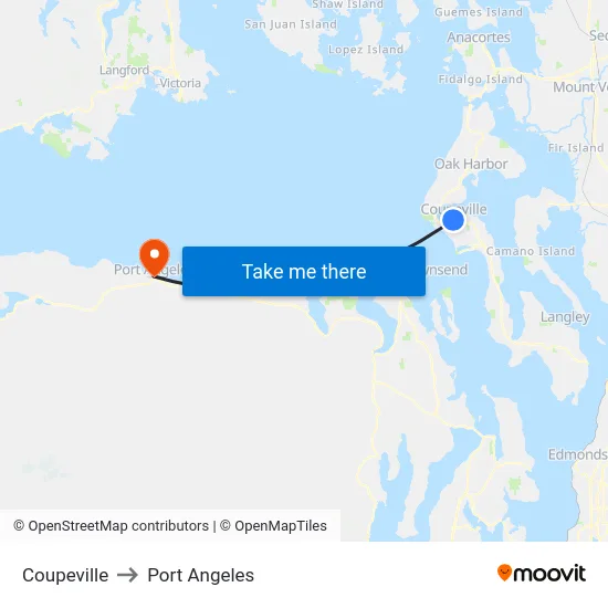 Coupeville to Port Angeles map