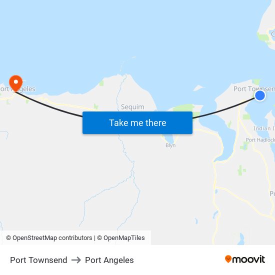 Port Townsend to Port Angeles map