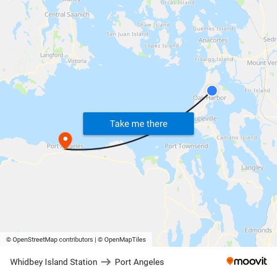 Whidbey Island Station to Port Angeles map