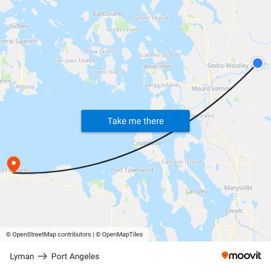 Lyman to Port Angeles map