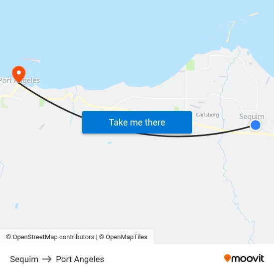 Sequim to Port Angeles map
