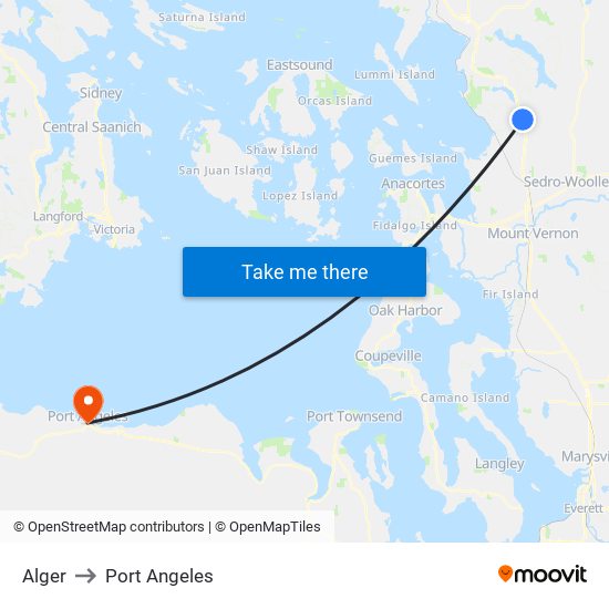 Alger to Port Angeles map