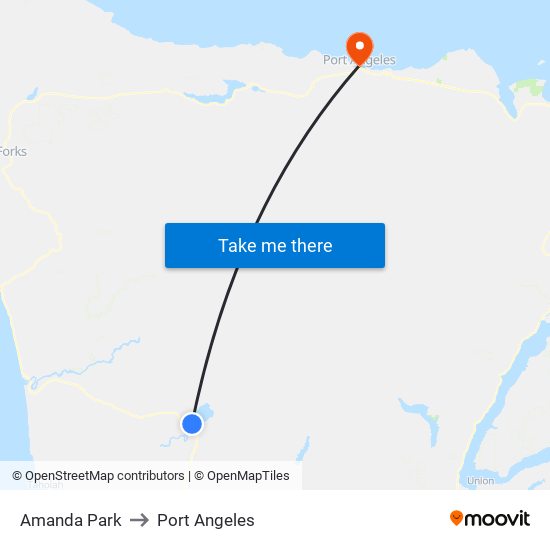 Amanda Park to Port Angeles map
