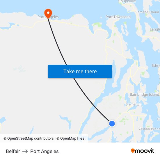 Belfair to Port Angeles map