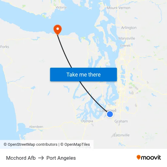 Mcchord Afb to Port Angeles map